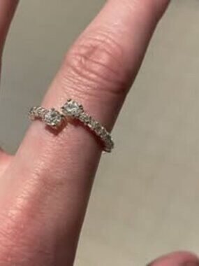 Sterling Silver CZ Stone Open Band Design Ring